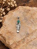 Turquoise Feather Sterling Silver Pendant