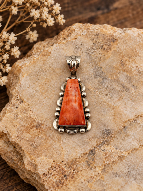 Elongated Spiny Oyster Sterling Silver Pendant